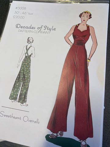 Decades of Style Sweetheart Overalls pattern destash