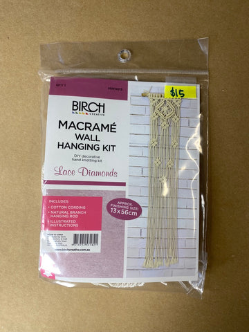 Macrame Wall Hanging Kit - Lace Diamonds